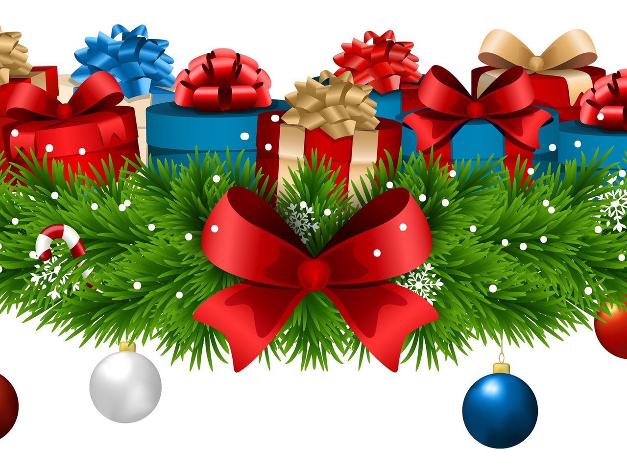 Обои новый год, елка, шары, украшения, снежинки, подарки, бант, довольная, new year, tree, balls, decoration, snowflakes, gifts, bow, happy разрешение 2112x1188 Загрузить