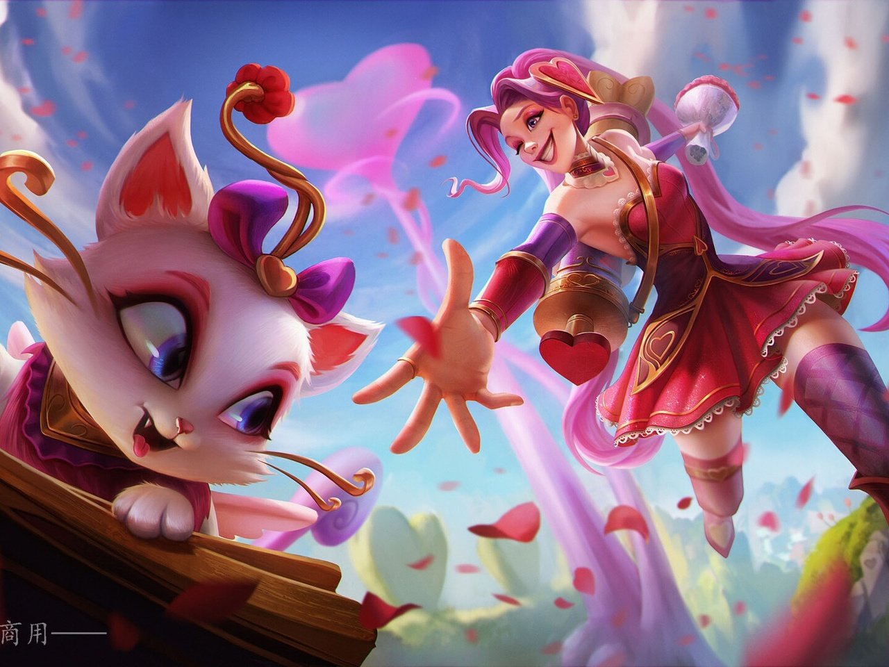 Обои лига легенд, jinx, yuumi, league of legends разрешение 1920x1080 Загрузить