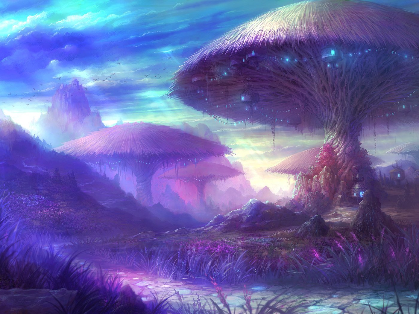 Обои планета, грибы, дома, planet, mushrooms, home разрешение 2000x1249 Загрузить