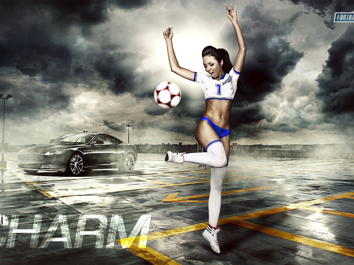 Обои футбол, девушка, football, girl разрешение 1920x1200 Загрузить