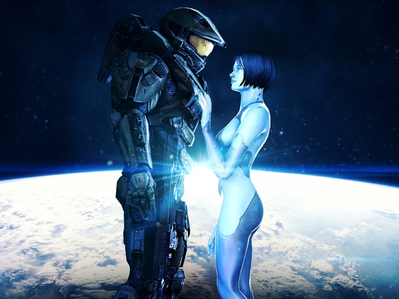 Обои космос, нимб, cortana, john-117, master chief, space, halo разрешение 3052x1541 Загрузить