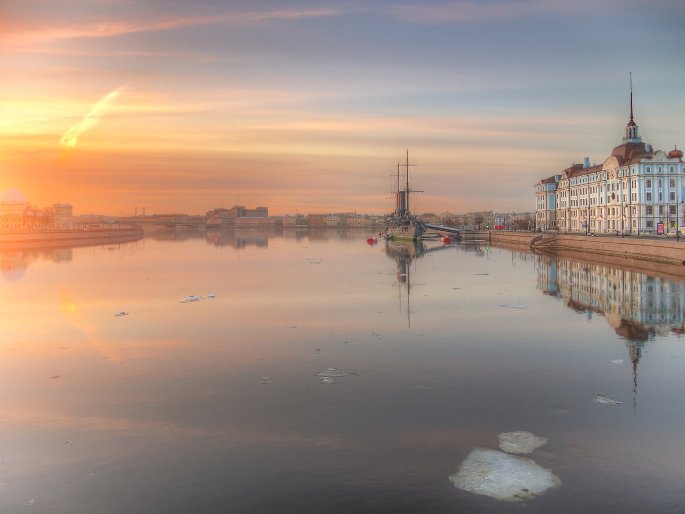 Обои река, рассвет, санкт-петербург, river, dawn, saint petersburg разрешение 2048x1367 Загрузить