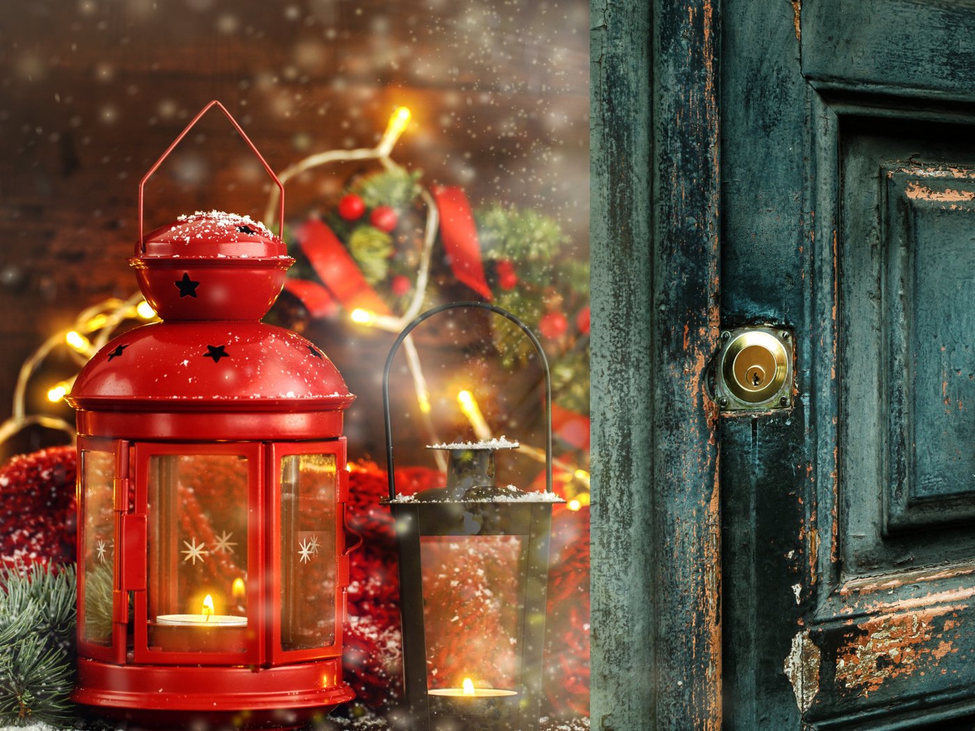 Обои новый год, украшения, подарки, фонарь, свеча, рождество, фонарики, рождественский фонарь, new year, decoration, gifts, lantern, candle, christmas, lanterns разрешение 1920x1200 Загрузить
