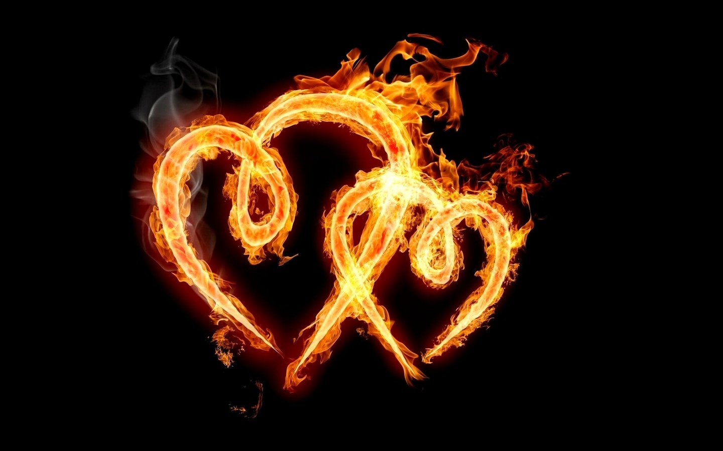 Обои фон, черный, сердца, два, огненых, background, black, heart, two, fire разрешение 1920x1200 Загрузить