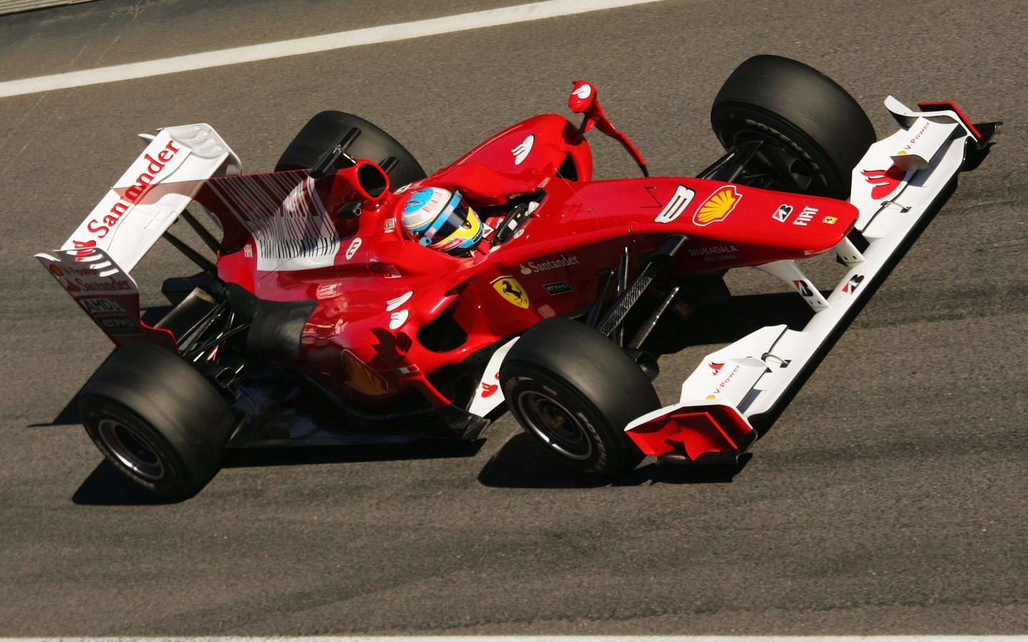 Обои auto sport, formula-1, fernando alonso, ferari f10, circuit de catalunya разрешение 3504x2336 Загрузить