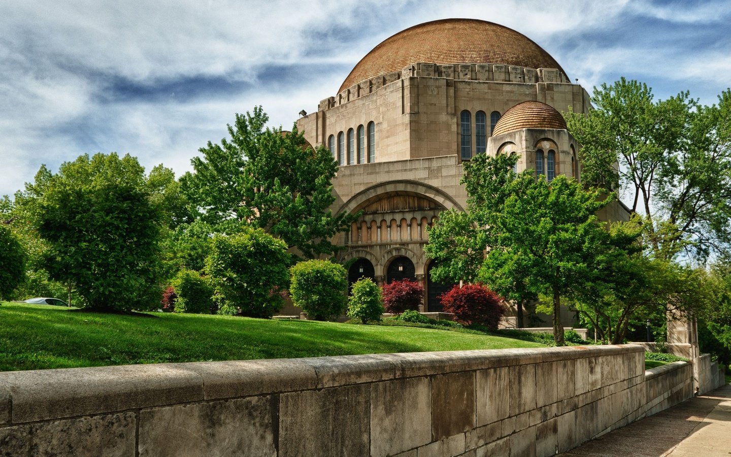 Обои храм, сад, архитектура, здание, монастырь, синагога, кливленд, temple, garden, architecture, the building, the monastery, synagogue, cleveland разрешение 2560x1600 Загрузить