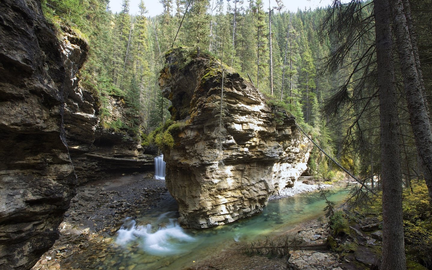 Обои река, скалы, пейзаж, водопад, каньон, канада, river, rocks, landscape, waterfall, canyon, canada разрешение 2048x1365 Загрузить