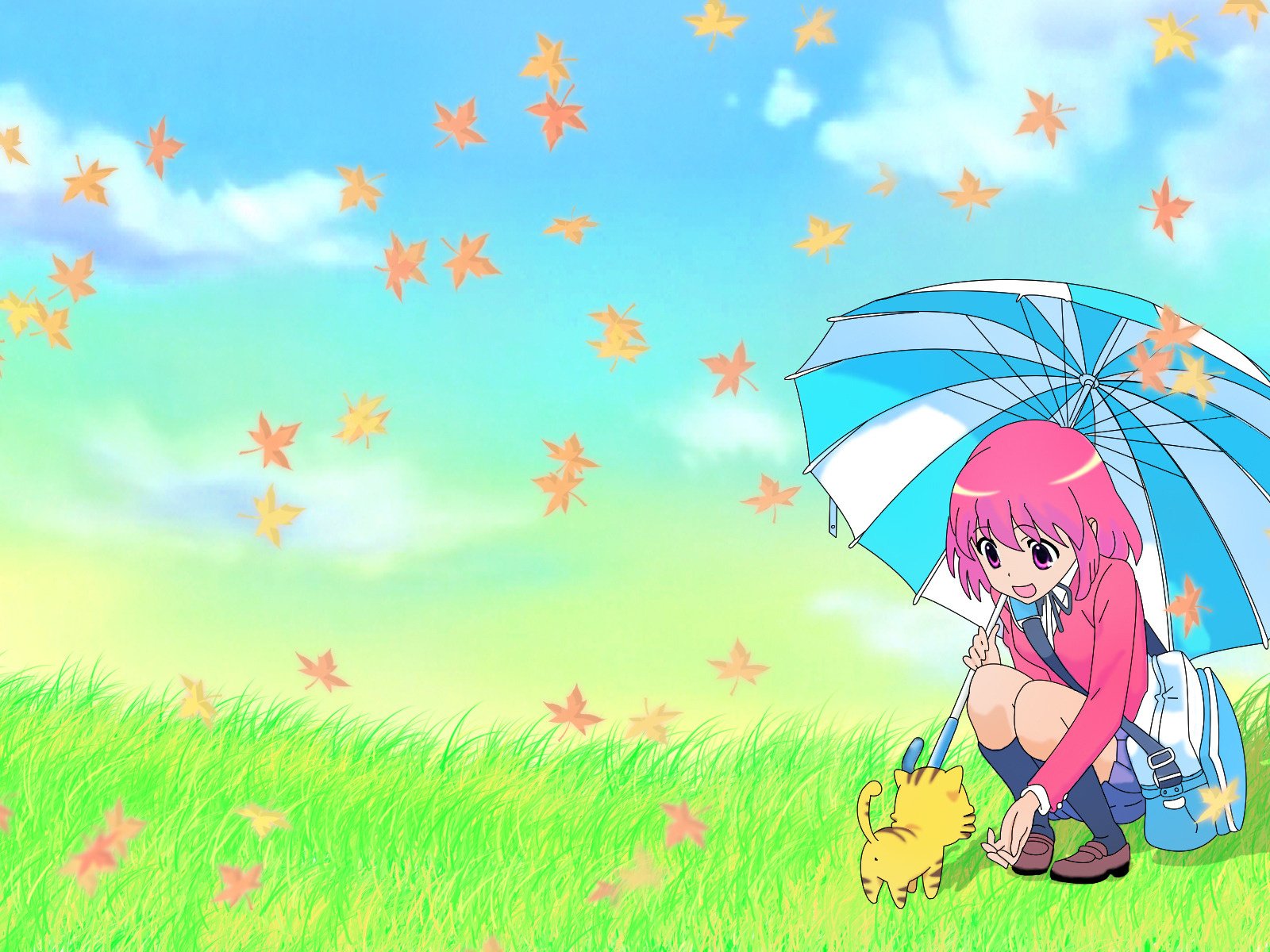 Обои аниме, девочка, зонтик, anime, girl, umbrella разрешение 1920x1200 Загрузить