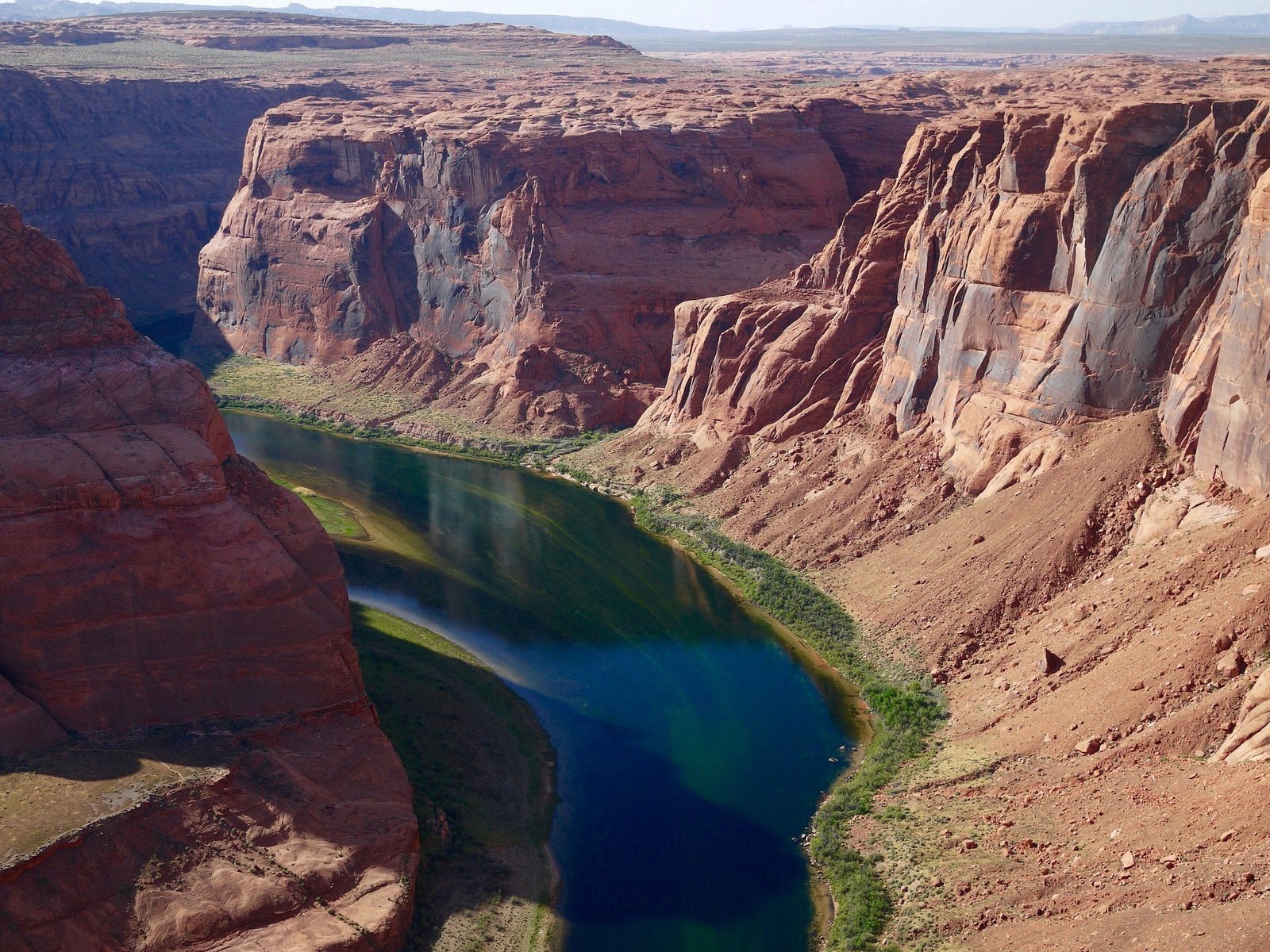 Обои река, скалы, каньон, сша, аризона, grand canyon, река колорадо, river, rocks, canyon, usa, az, the colorado river разрешение 2048x1467 Загрузить