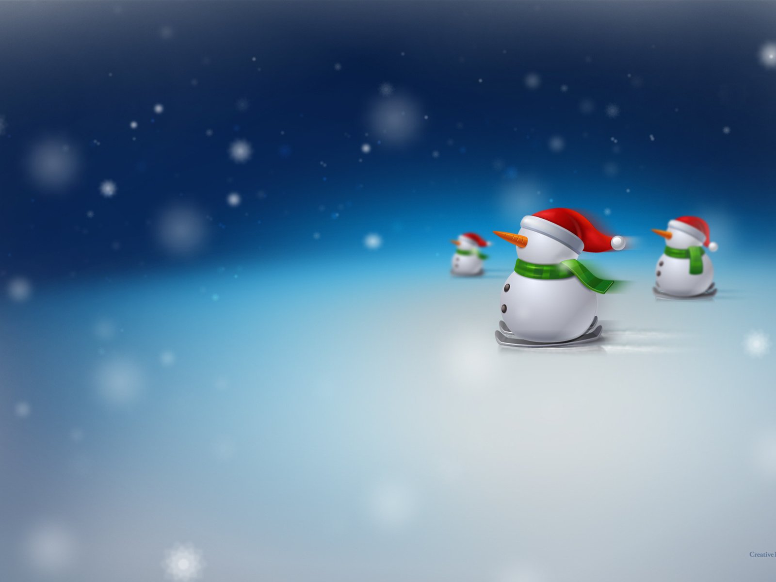 Обои снег, рождество, снеговики, новй год, snow, christmas, snowmen, new year разрешение 2560x1600 Загрузить