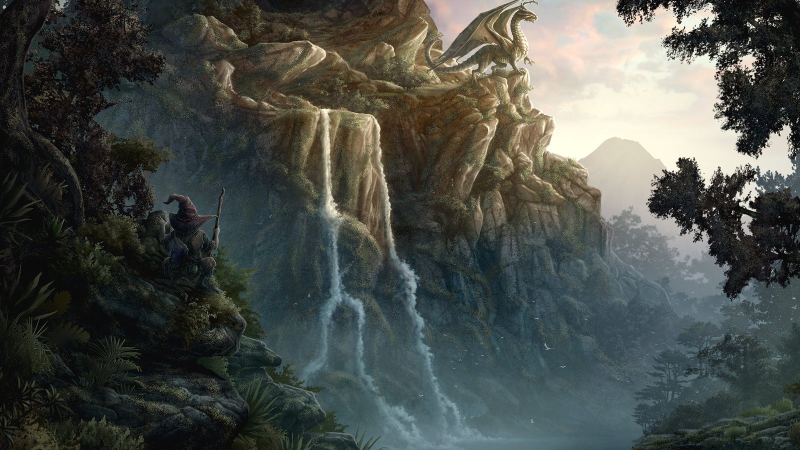 Обои горы, фентези, дракон, kerem beyit, - egg thief, mountains, fantasy, dragon разрешение 2560x1600 Загрузить
