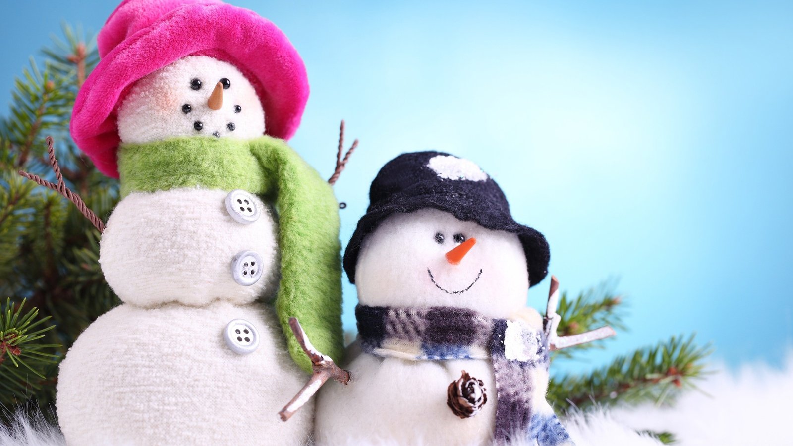 Обои новый год, зима, снеговик, new year, winter, snowman разрешение 2560x1600 Загрузить