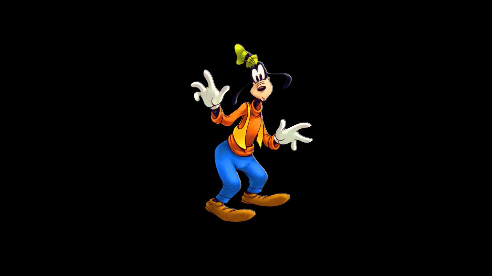 Обои черный фон, удивление, уолт дисней, гуффи, goof, гуфи, black background, surprise, walt disney, goofy разрешение 1920x1200 Загрузить