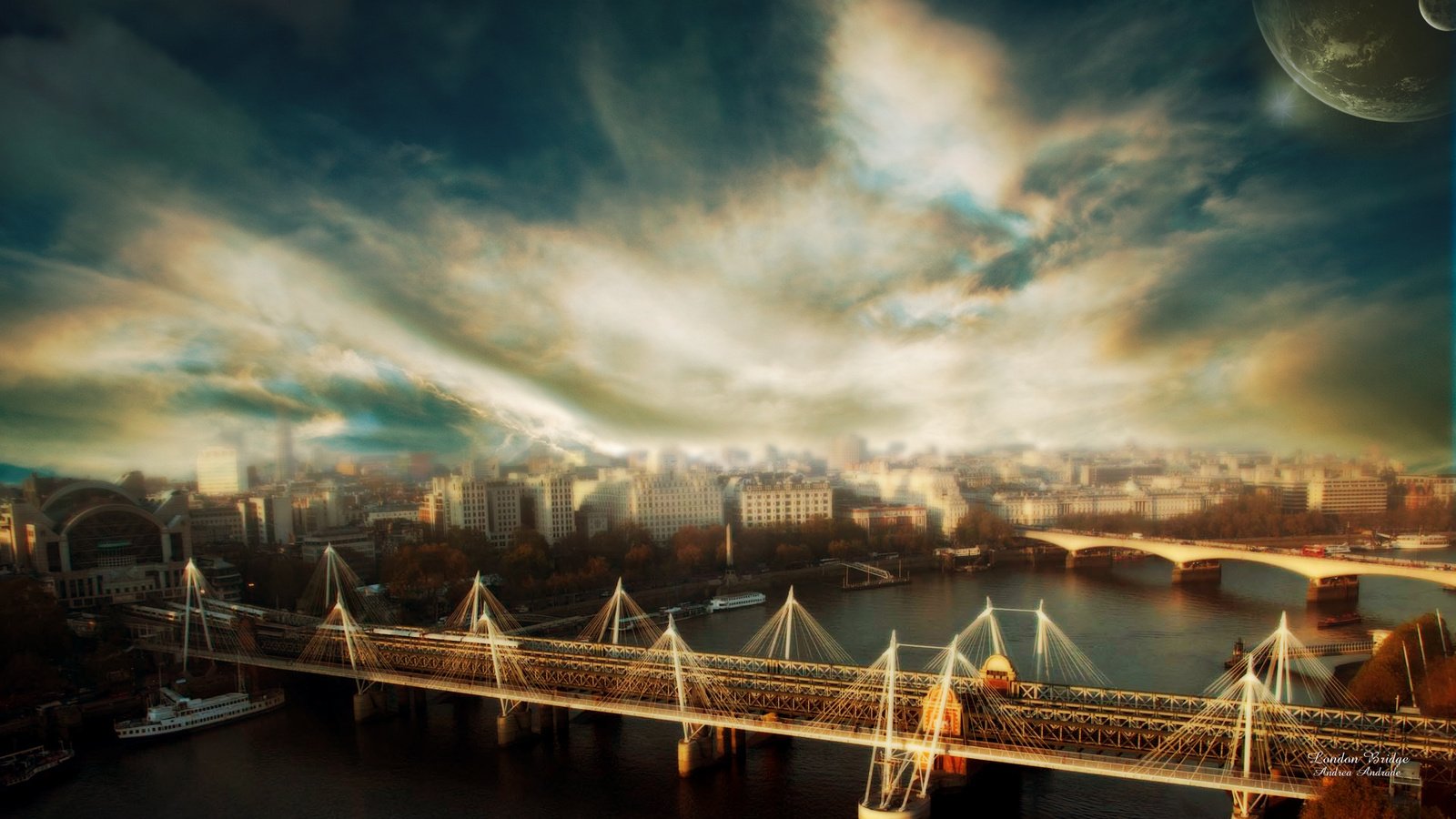 Обои река, мост, лондон, river, bridge, london разрешение 1920x1200 Загрузить
