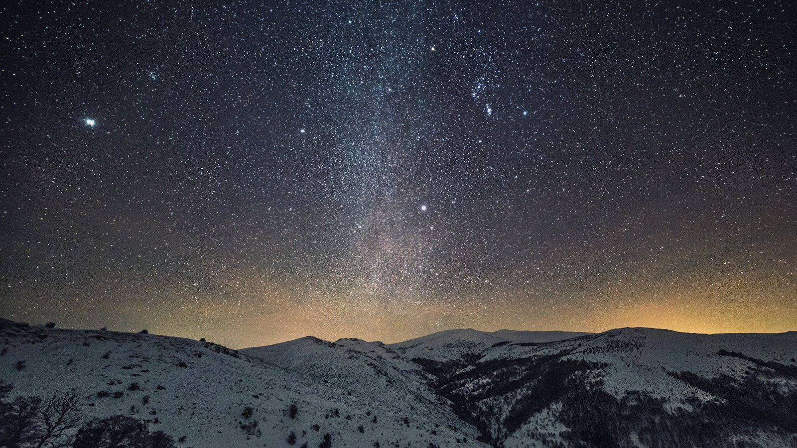 Обои небо, горы, звезды, пространство, the sky, mountains, stars, space разрешение 1920x1280 Загрузить