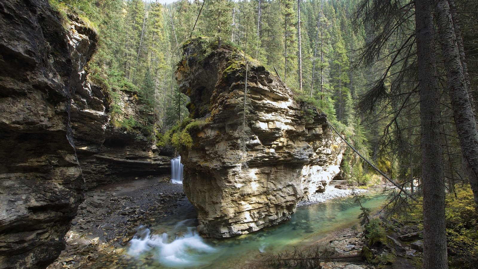 Обои река, скалы, пейзаж, водопад, каньон, канада, river, rocks, landscape, waterfall, canyon, canada разрешение 2048x1365 Загрузить