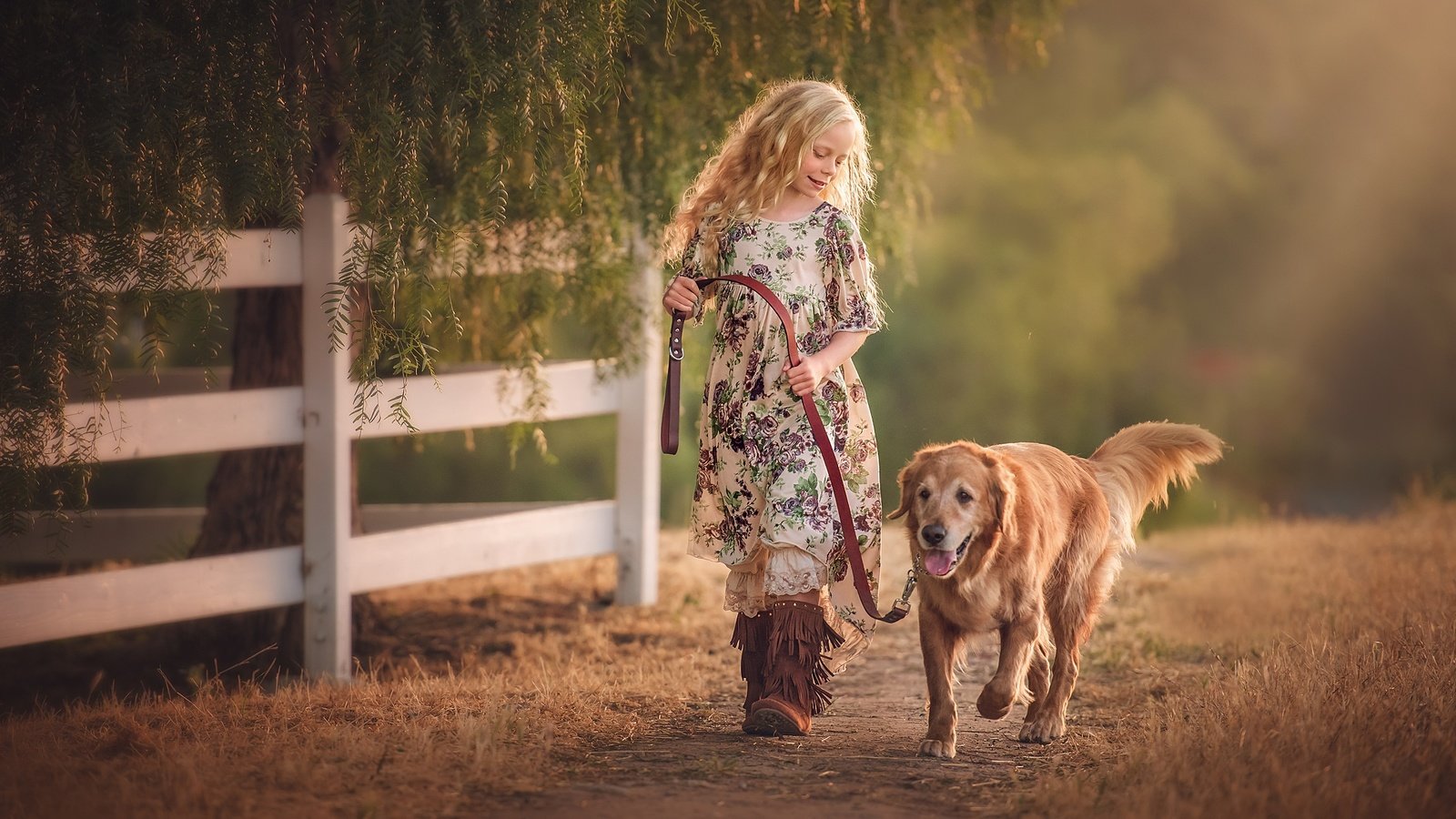 Обои собака, дети, девочка, волосы, лицо, золотистый ретривер, edie layland, country girl with dog, dog, children, girl, hair, face, golden retriever разрешение 2048x1367 Загрузить