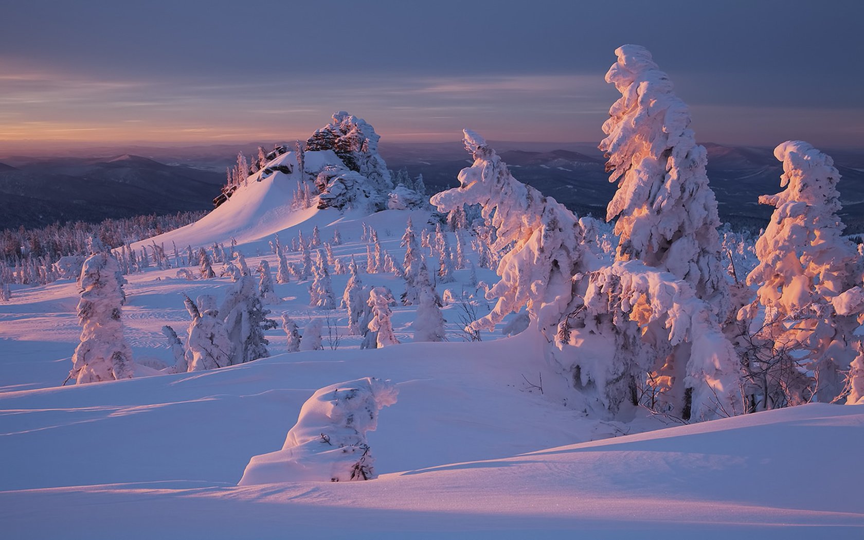 Обои снег, природа, лес, закат, зима, snow, nature, forest, sunset, winter разрешение 1920x1200 Загрузить