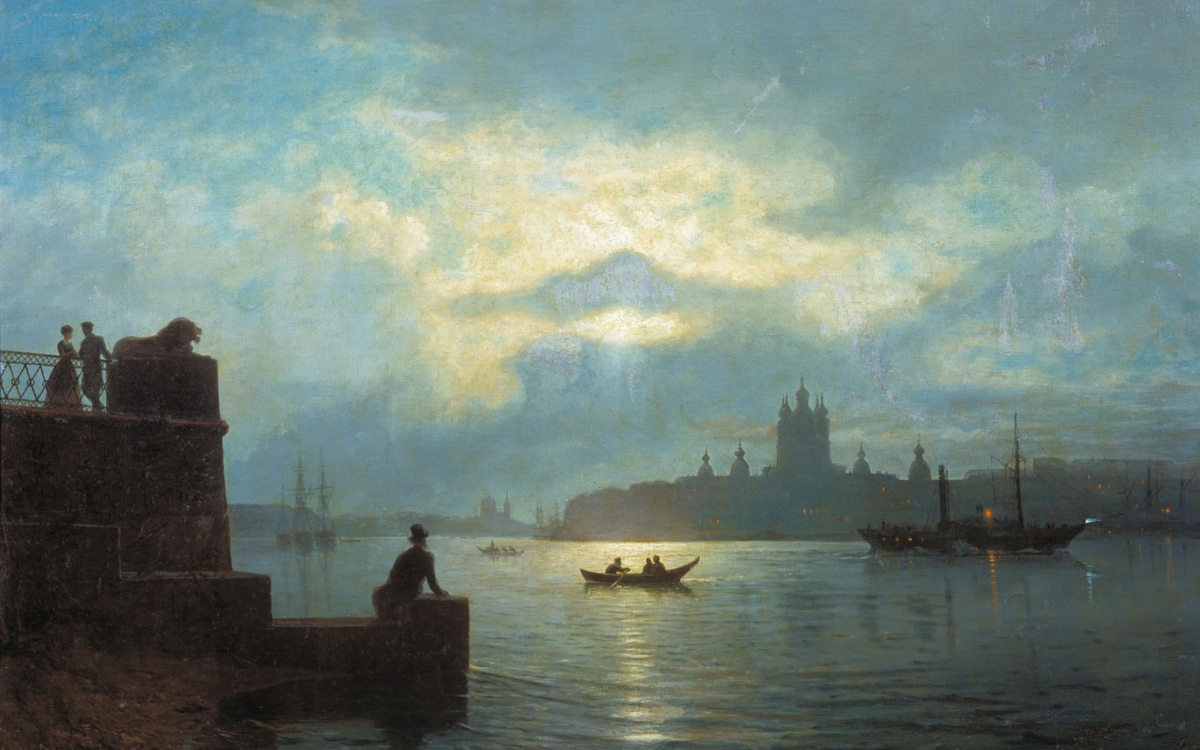 Обои картина, лагорио, лунная ночь над невой, picture, lagorio, moonlit night on the neva разрешение 2036x1350 Загрузить