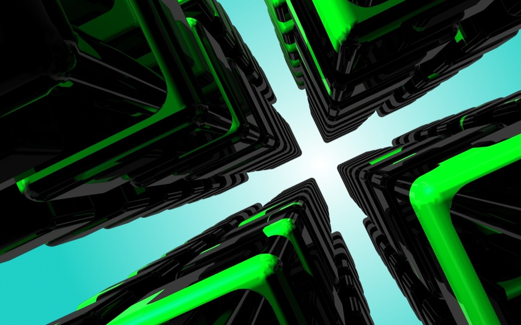 Обои 3d-графика, many green cubes, 3d graphics разрешение 1920x1080 Загрузить