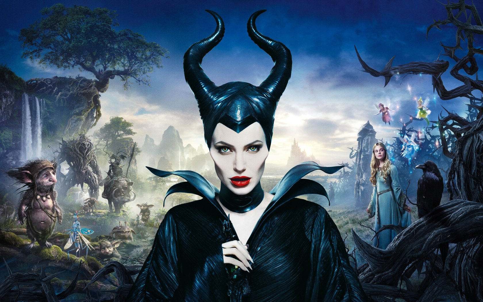 Обои анджелина джоли, малефисента, angelina jolie, maleficent разрешение 2880x1800 Загрузить