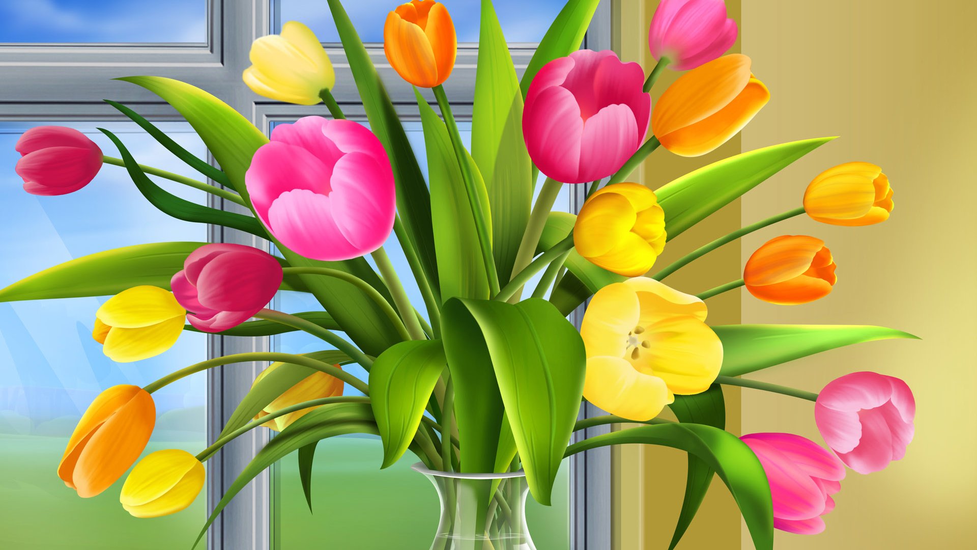 Обои букет, тюльпаны, bouquet, tulips разрешение 1920x1200 Загрузить