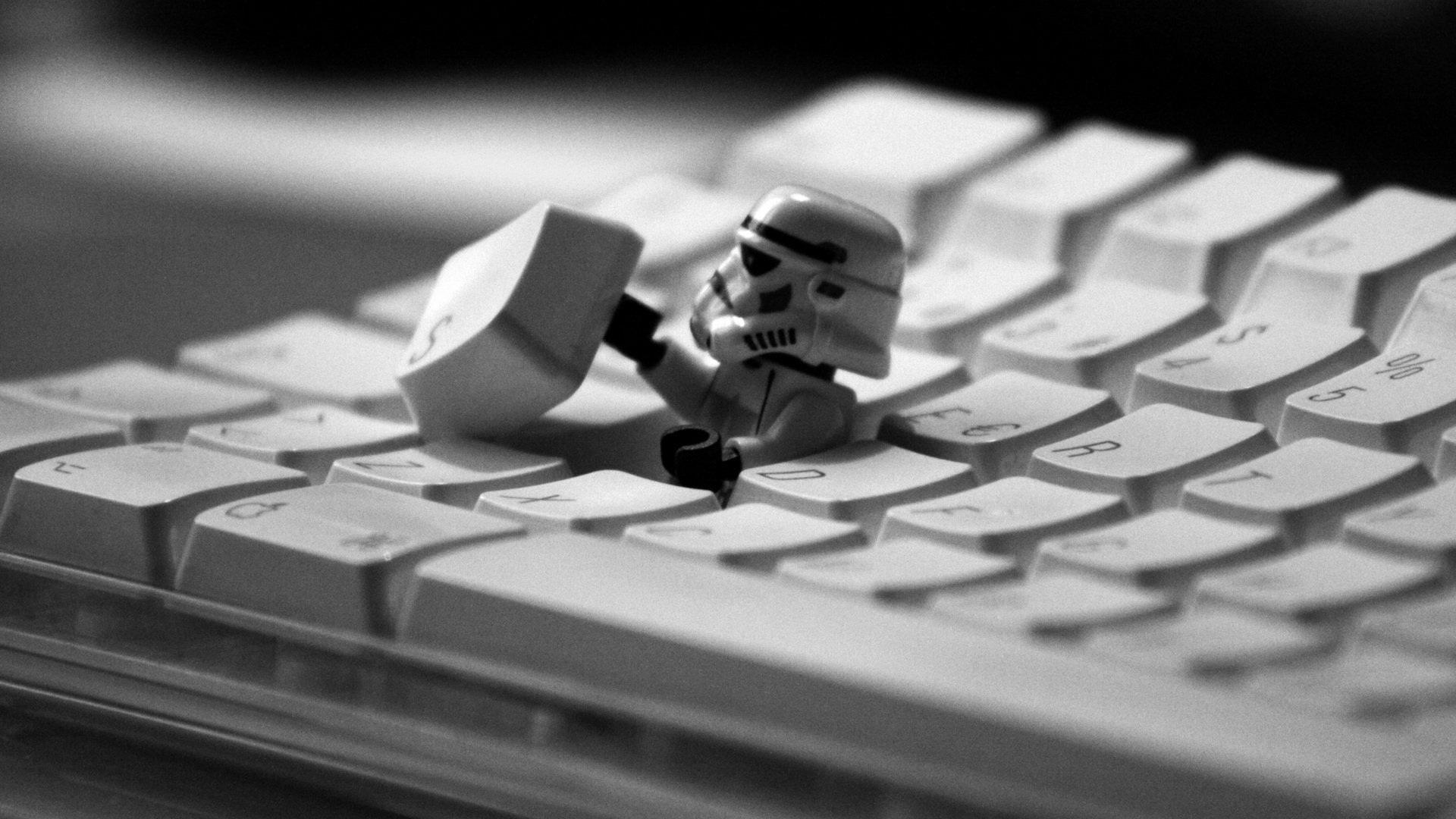 Обои чёрно-белое, клавиатура, звездные войны, клон, black and white, keyboard, star wars, clone разрешение 2560x1600 Загрузить