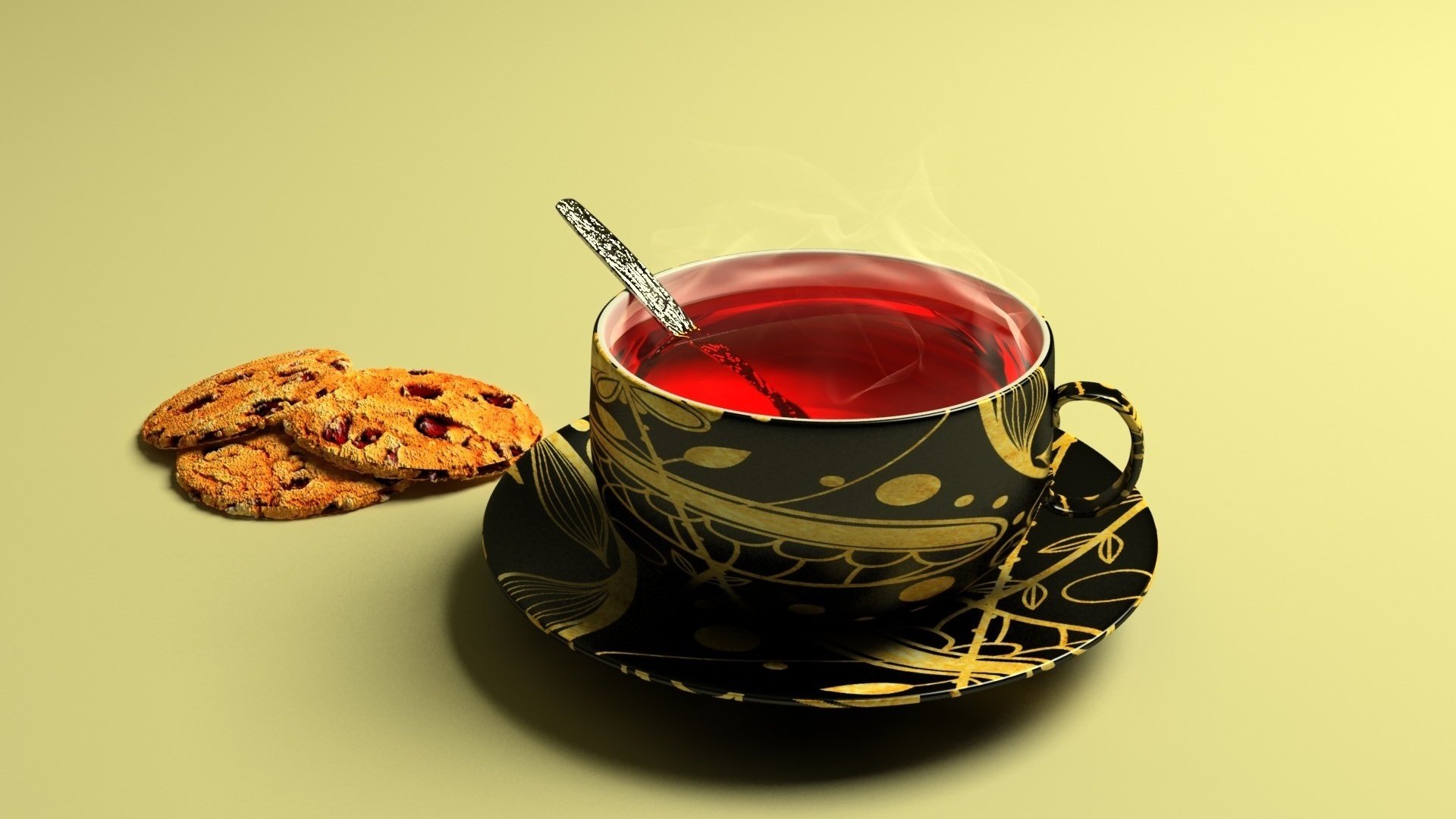 Обои красный, чашка, чай, печенье, каркадэ, red, cup, tea, cookies, karkade разрешение 1920x1200 Загрузить