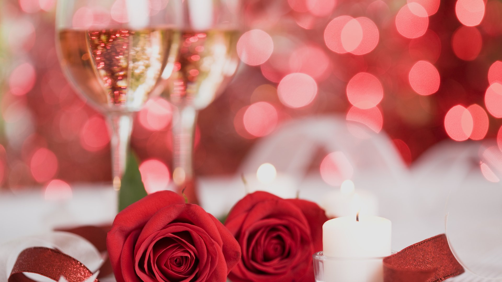 Обои цветы, свечи, розы, красный, шампанское, flowers, candles, roses, red, champagne разрешение 2560x1600 Загрузить