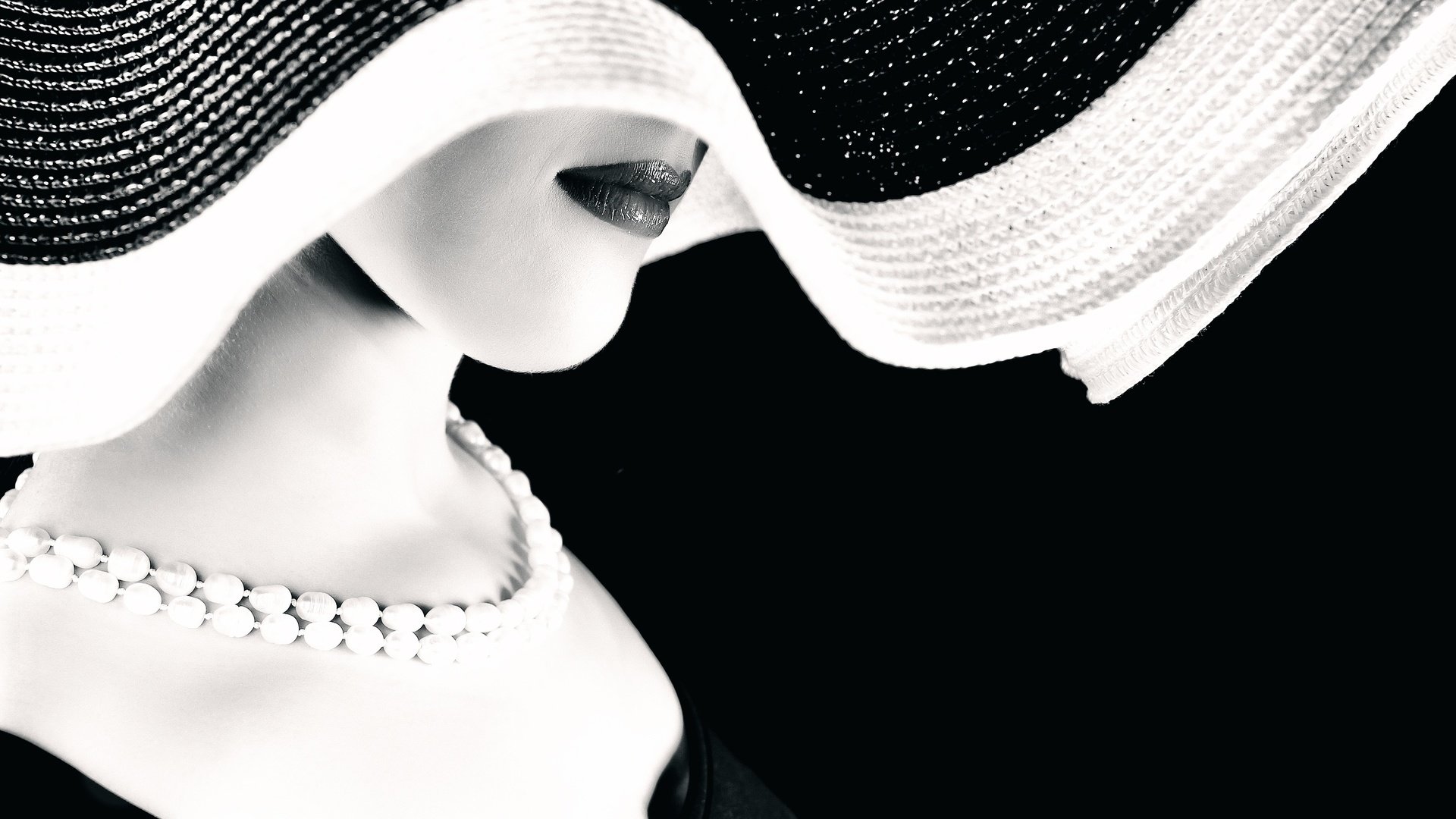 Обои девушка, чёрно-белое, силуэт, шляпа, girl, black and white, silhouette, hat разрешение 2500x1667 Загрузить