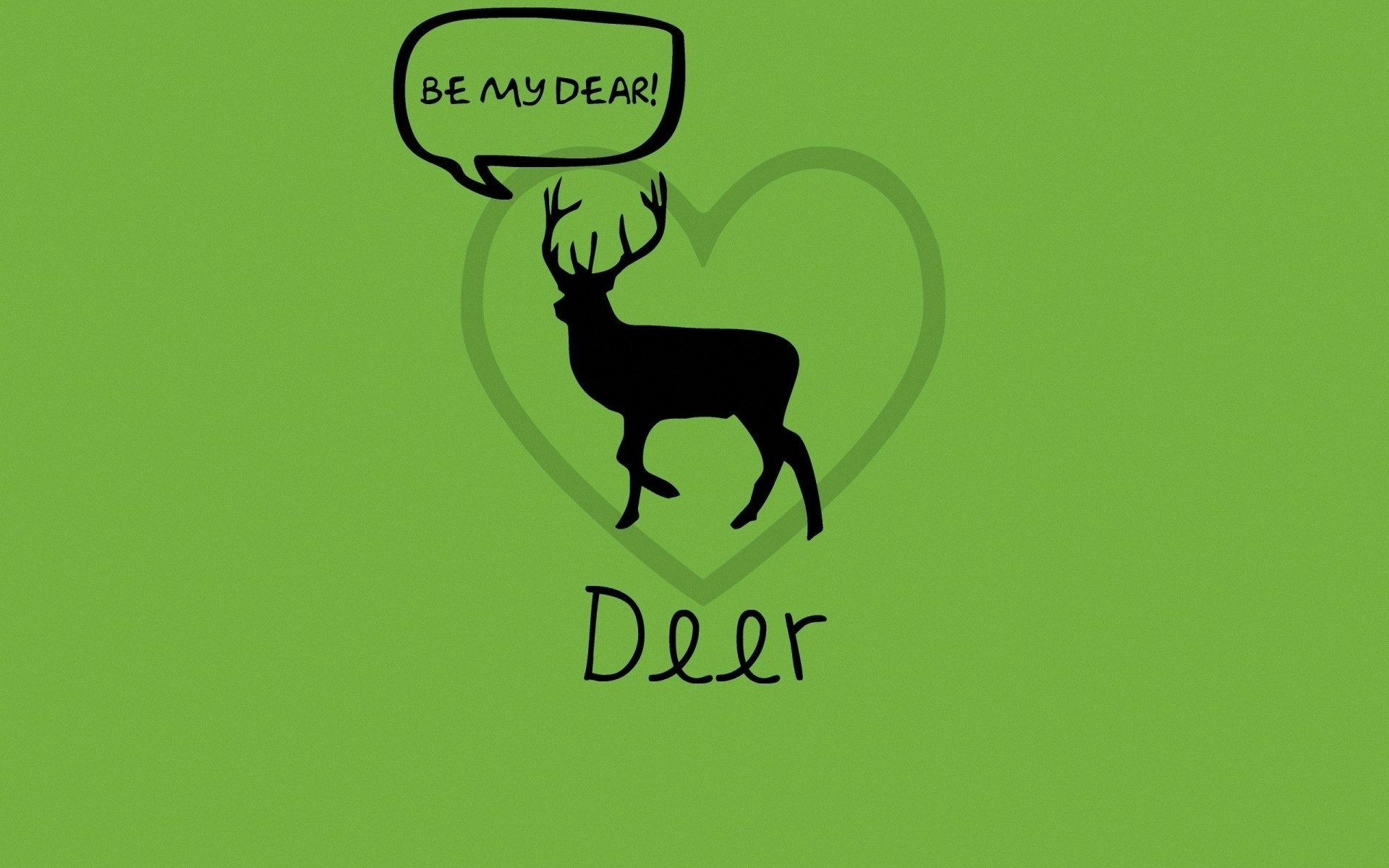 Обои зелёный, олень, любовь, игра слов, green, deer, love, word game разрешение 1920x1536 Загрузить