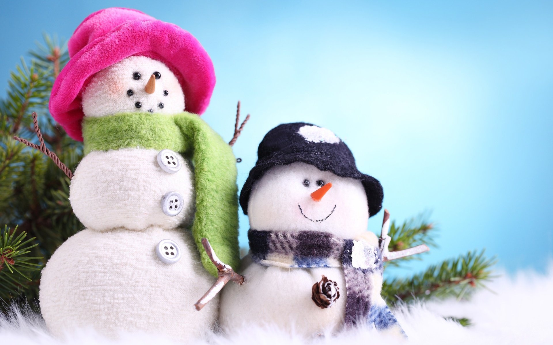 Обои новый год, зима, снеговик, new year, winter, snowman разрешение 2560x1600 Загрузить