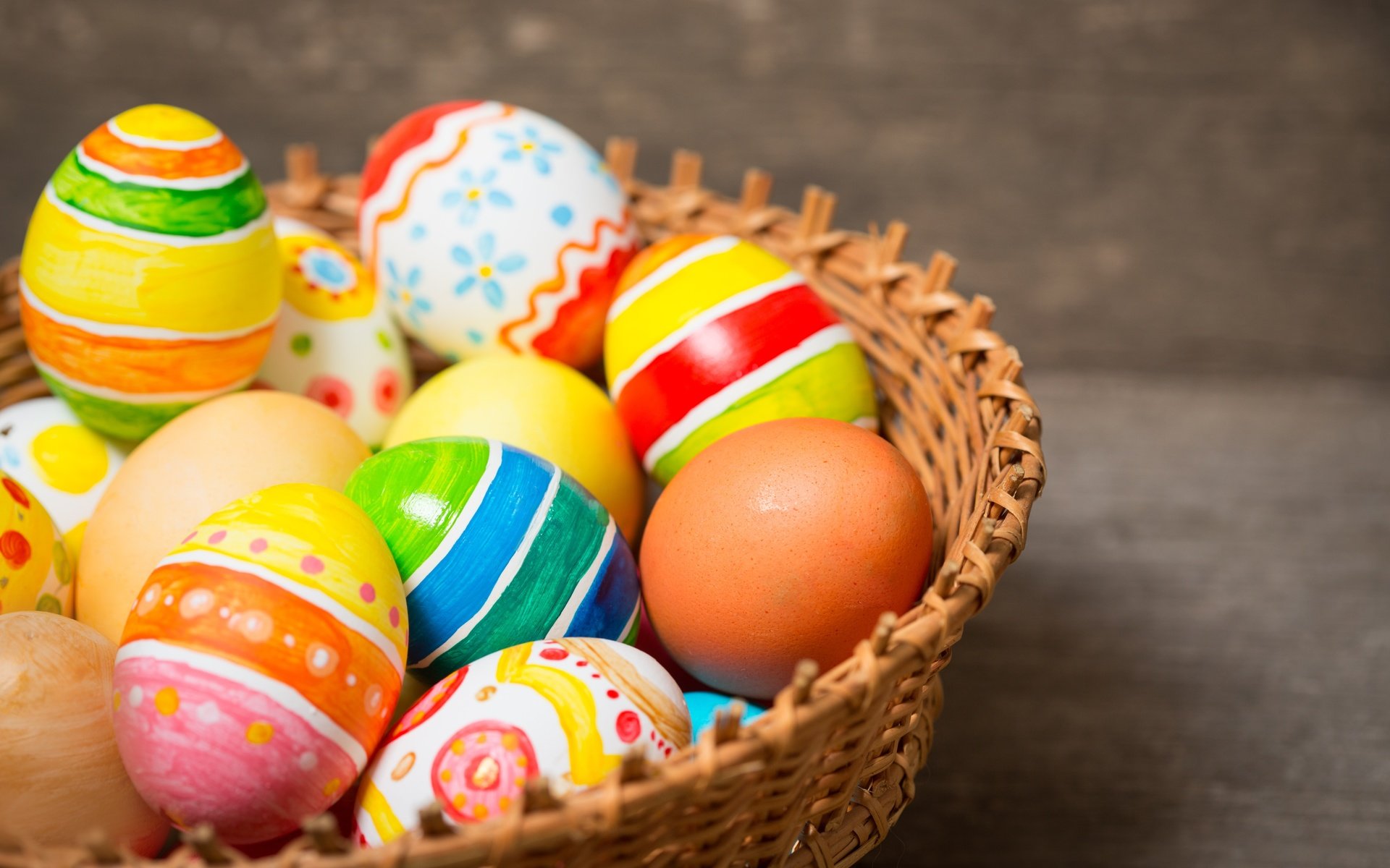 Обои корзина, пасха, яйца крашеные, basket, easter, the painted eggs разрешение 5472x3648 Загрузить