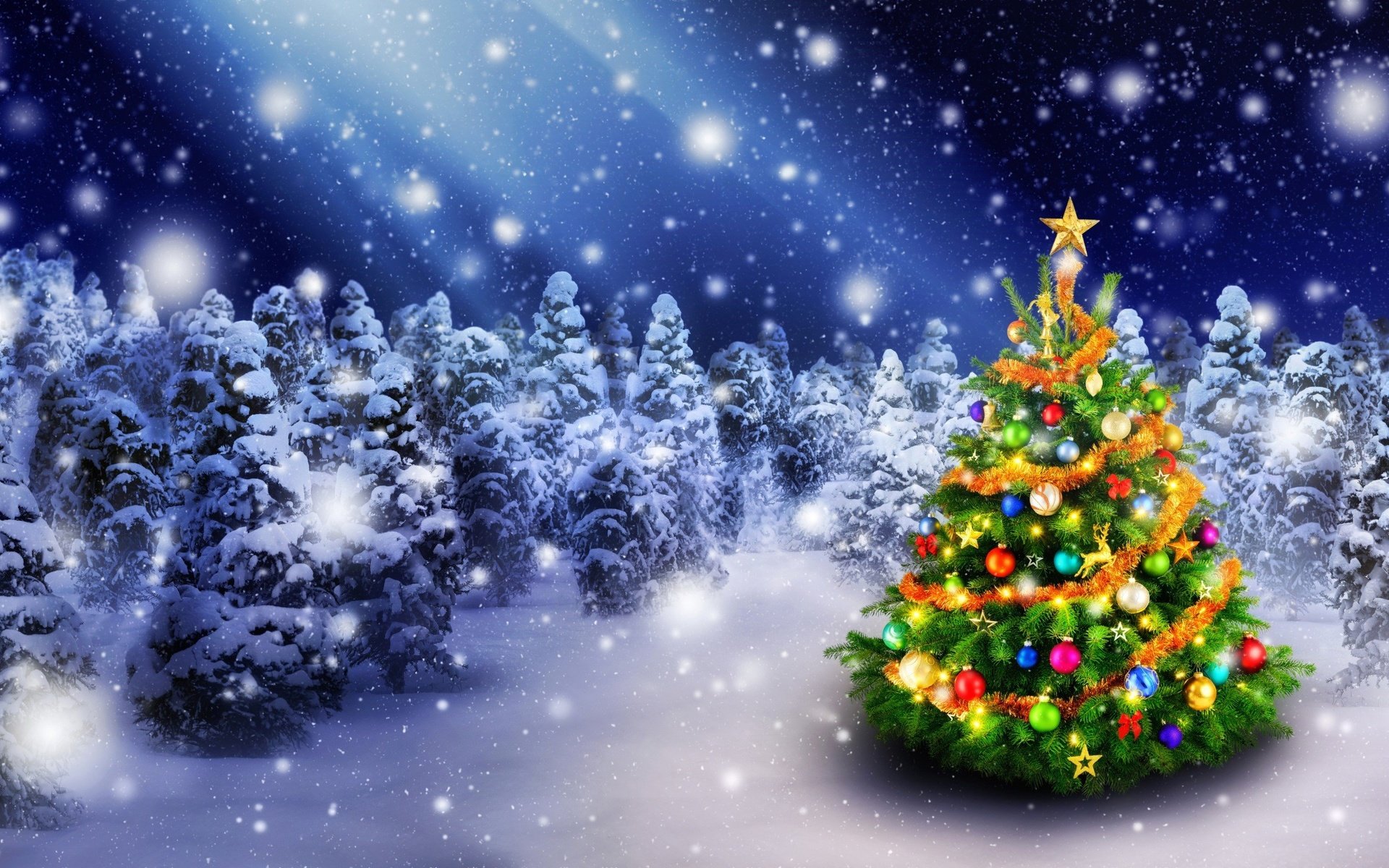 Обои елочные украшения, снег, новый год, елка, зима, звезды, праздник, рождество, елочные игрушки, snow, new year, tree, winter, stars, holiday, christmas, christmas decorations разрешение 2560x1447 Загрузить