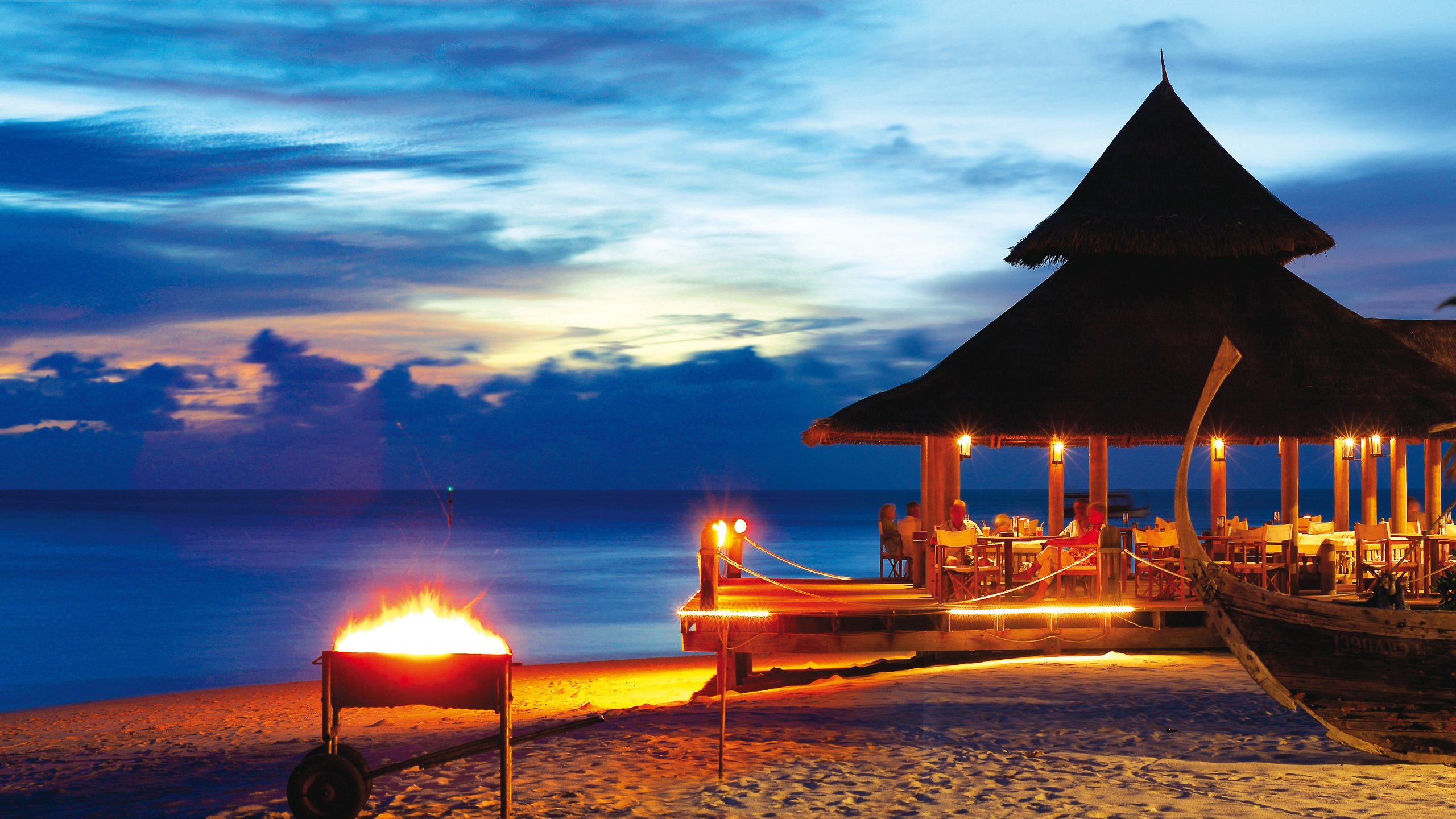 Обои море, пляж, курорт, ресторан, тропики, мальдивы, sea, beach, resort, restaurant, tropics, the maldives разрешение 7225x2706 Загрузить