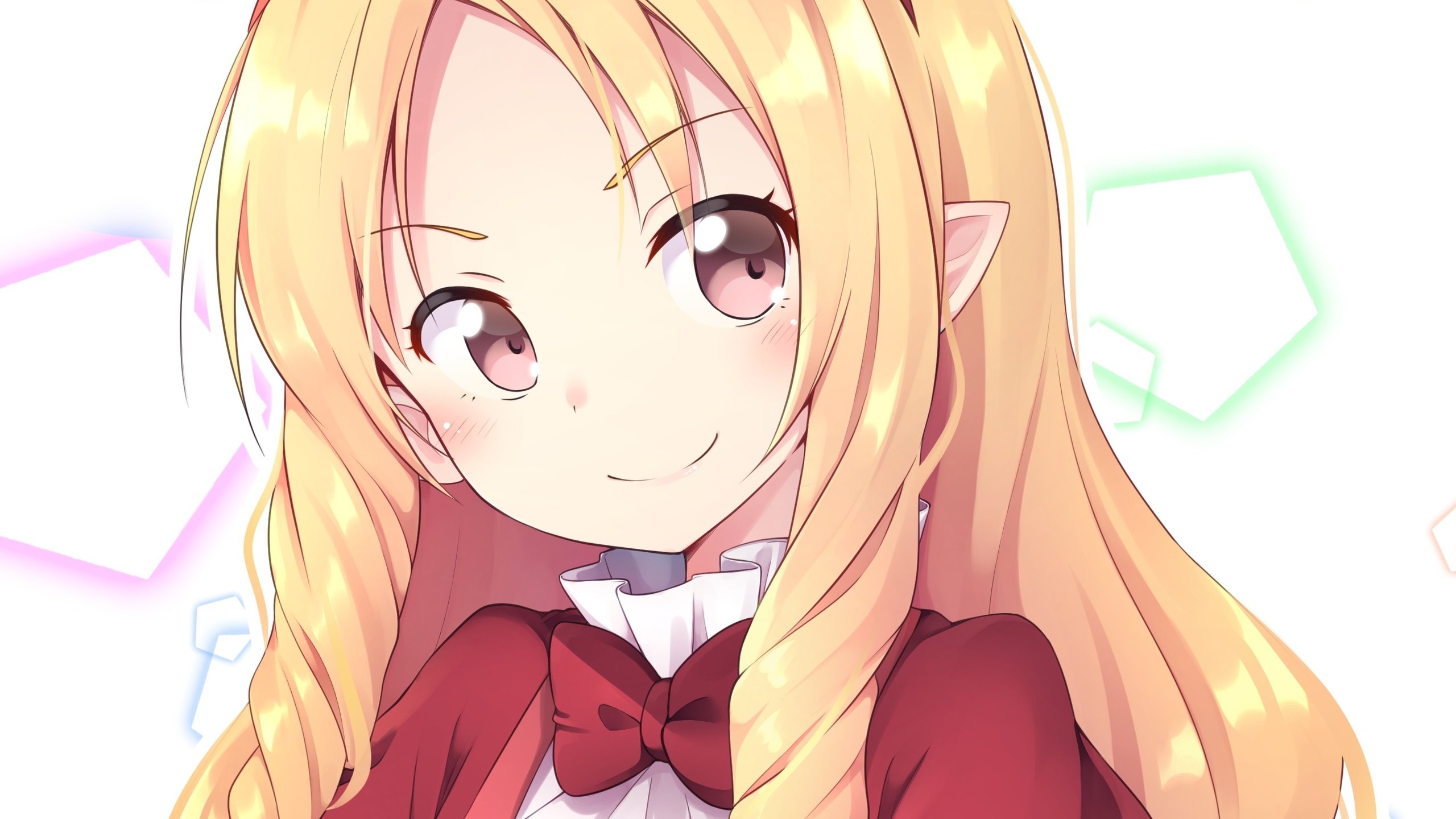 Обои блондинка, улыбка, ушки, лента, эльф, eromanga-sensei, yamada elf, blonde, smile, ears, tape, elf разрешение 2586x2735 Загрузить