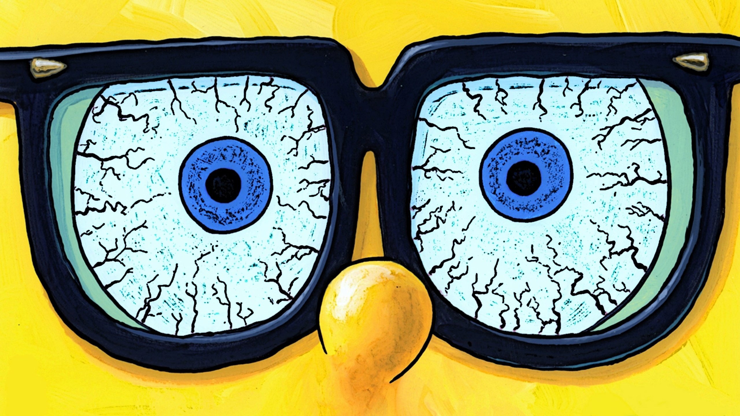 Обои глаза, взгляд, очки, губка, спанч боб, eyes, look, glasses, sponge, spongebob разрешение 3840x2160 Загрузить