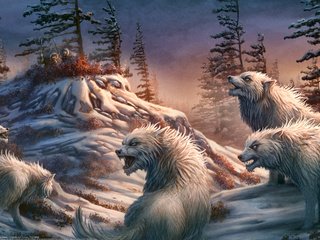 Обои люди, охотники, волки, kerem beyit, people, hunters, wolves разрешение 2560x1600 Загрузить