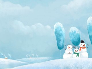 Обои снег, новый год, снеговики, snow, new year, snowmen разрешение 1920x1200 Загрузить