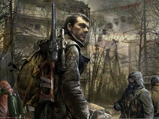 Обои сталкер, костюмы, зов припяти, припять, винторез, чёртово колесо, stalker, costumes, call of pripyat, pripyat, vintorez, ferris wheel разрешение 2560x1600 Загрузить