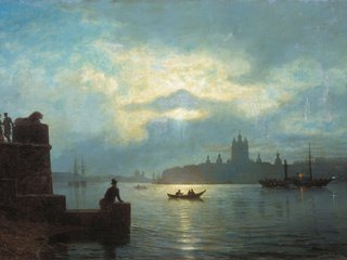 Обои картина, лагорио, лунная ночь над невой, picture, lagorio, moonlit night on the neva разрешение 2036x1350 Загрузить