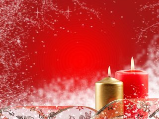 Обои свечи, новый год, красный, новогодние украшения, candles, new year, red, christmas decorations разрешение 1920x1200 Загрузить