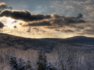 Обои небо, солнце, лес, зима, the sky, the sun, forest, winter разрешение 1920x1200 Загрузить