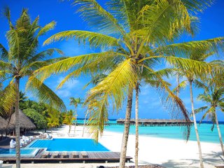 Обои море, пляж, курорт, тропики, мальдивы, sea, beach, resort, tropics, the maldives разрешение 5616x3744 Загрузить