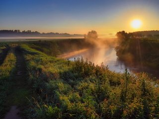 Обои река, природа, утро, туман, украина, тетерев, рыбалка., river, nature, morning, fog, ukraine, grouse, fishing. разрешение 1920x1200 Загрузить