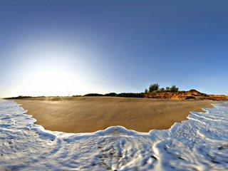 Обои небо, берег, утро, песок, пляж, горизонт, океан, the sky, shore, morning, sand, beach, horizon, the ocean разрешение 2794x1200 Загрузить