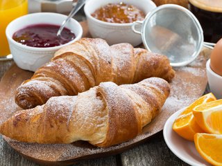 Обои джем, апельсин, завтрак, выпечка, яйцо, круассаны, jam, orange, breakfast, cakes, egg, croissants разрешение 2048x1367 Загрузить