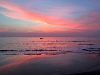 Обои закат, море, пляж, лодка, sunset, sea, beach, boat разрешение 3940x2885 Загрузить