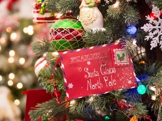 Обои новый год, елка, письмо, рождество, елочные игрушки, new year, tree, letter, christmas, christmas decorations разрешение 1920x1200 Загрузить