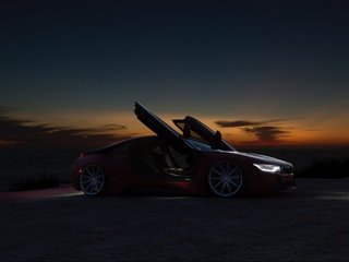 Обои ночь, закат, автомобиль, спорткар, суперкар, бмв, night, sunset, car, sports car, supercar, bmw разрешение 3840x2400 Загрузить